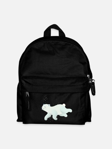 schwimmender Eisbär in sanften Farbtönen - Kinder Rucksack - Schwarz