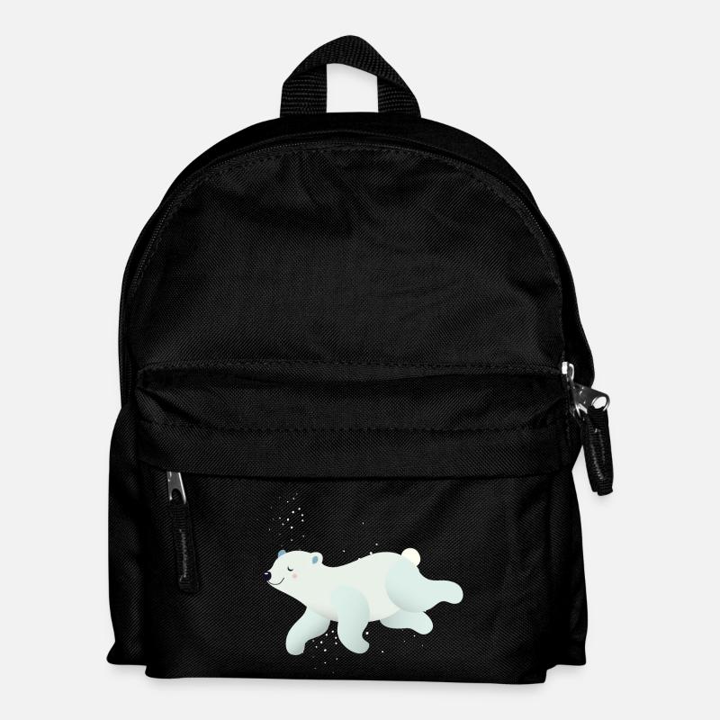 schwimmender Eisbär in sanften Farbtönen - Kinder Rucksack - Schwarz