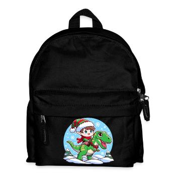 Elf und T-Rex - Kinder Rucksack - Schwarz - Vorne