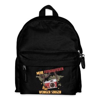 Mehr fotografieren - Weniger Sorgen - Kinder Rucksack - Schwarz - Vorne
