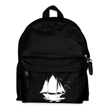 Segelschiff Skizze - Kinder Rucksack - Schwarz - Vorne