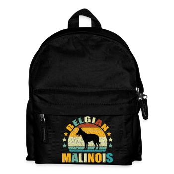 Belgischer Schäferhund Malinois Herrchen Frauchen - Kinder Rucksack - Schwarz - Vorne