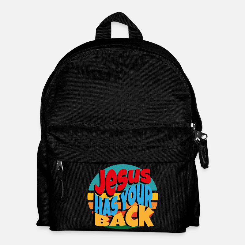 Jesus has Ur Back - Kids' Backpack - black