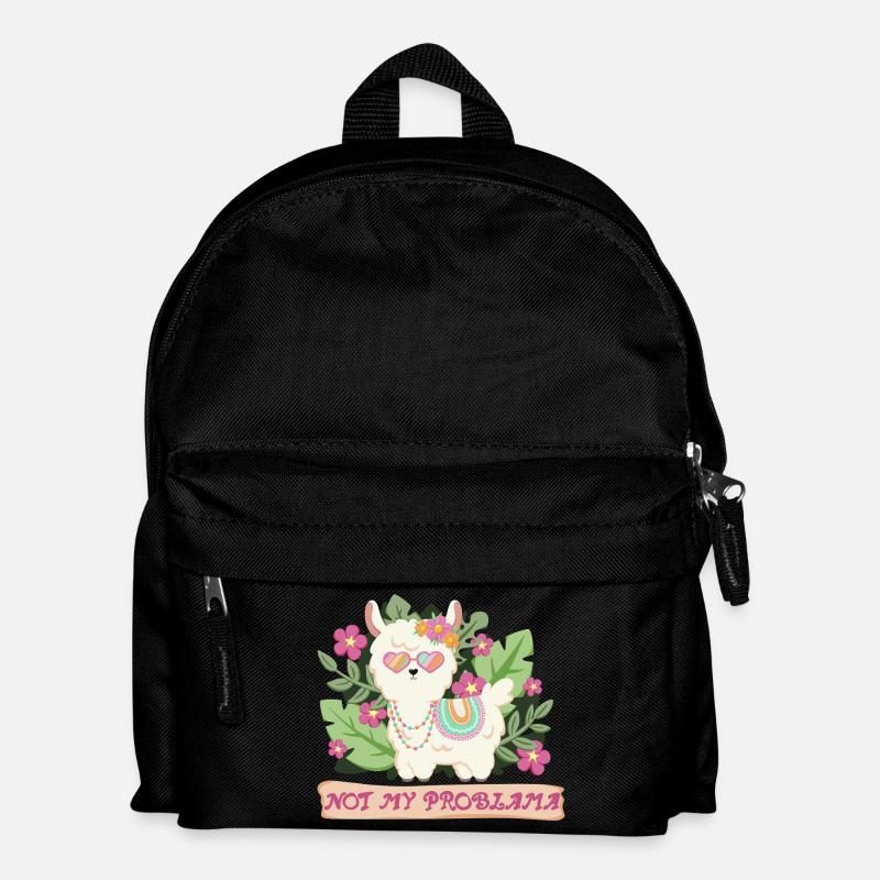 Summer Llama Alpaca - Not my problem - Kids' Backpack - black