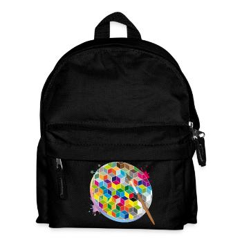 Palette d’artiste créatif avec des couleurs géométriques - Sac à dos Enfant - noir - Devant