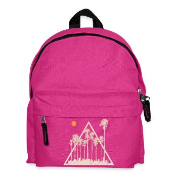 Palm Trees Tropical Summer Sunset Triangle - Kids' Backpack - fuchsia - Front