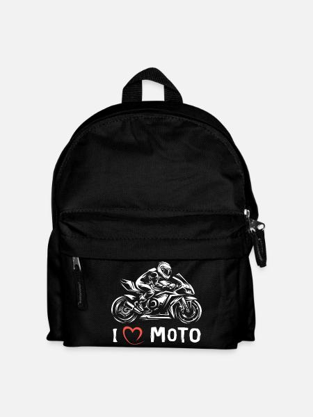 I love Moto - Superbike Motorrad Racing - Kinder Rucksack - Schwarz
