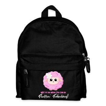 Mouton rose avec un dicton positif - Soyez fantastique ! - Sac à dos Enfant - noir - Devant