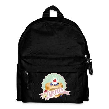 Charmantes Pancake-Motiv mit Sahne und Beeren - Kinder Rucksack - Schwarz - Vorne