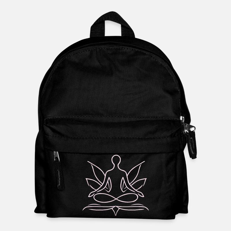 Gelassenes Lotus-Meditationsdesign - Kinder Rucksack - Schwarz