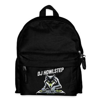 DJ Howlstep Wolf Am Pult EDM Rave Vibes - Kinder Rucksack - Schwarz - Vorne