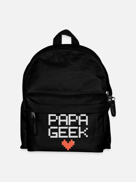 Geek Papa glücklicher Vater Vater Sohn super Vater - Kinder Rucksack - Schwarz