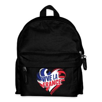 Tricolor heart Vive La France - Kids' Backpack - black - Front