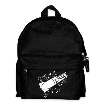Bobfahrer Bobschlitten Viererbob - Kinder Rucksack - Schwarz - Vorne