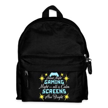 Silent Night Gaming Night All Calm Screens Bright - Kids' Backpack - black - Front