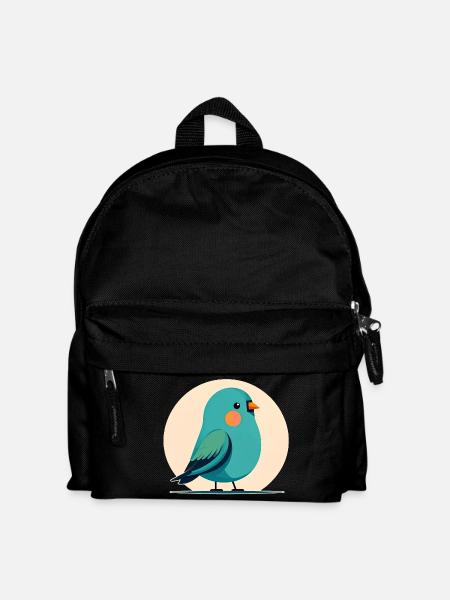 Kleiner grün-blauer Vogel - Kinder Rucksack - Schwarz
