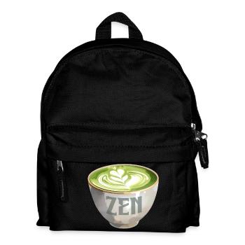 Zen Matcha Latte Watercolour - Kids' Backpack - black - Front