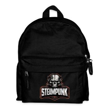 Steampunk Schädel – Mechanisches Retro Motiv - Kinder Rucksack - Schwarz - Vorne
