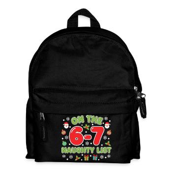 On the 6-7 Naughty List Fun 67 Christmas Sec - Kids' Backpack - black - Front