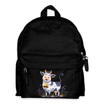 Funny cow with bell - Kids' Backpack - black - Front