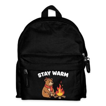 Winterbär am Lagerfeuer - Kinder Rucksack - Schwarz - Vorne