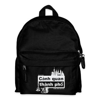 Stadtbild - vietnamesisch - ready when you are - Kinder Rucksack - Schwarz - Vorne