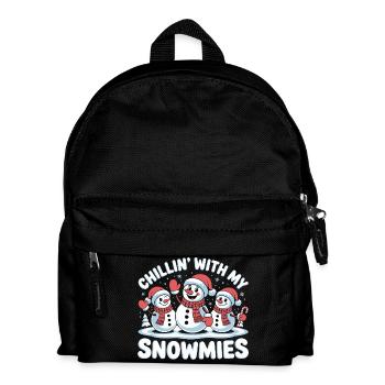 Niedliche festliche Schneemänner chillen mit meinen Schneemännern - Kinder Rucksack - Schwarz - Vorne