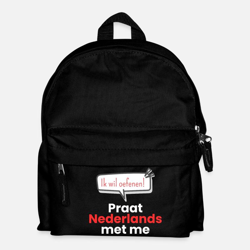 Sprich Niederländisch mit mir - Kinder Rucksack - Schwarz