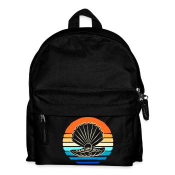 Muschelsammler Muschel - Kinder Rucksack - Schwarz - Vorne