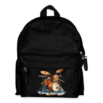 Batterie en aquarelle Instruments de musique - Sac à dos Enfant - noir - Devant