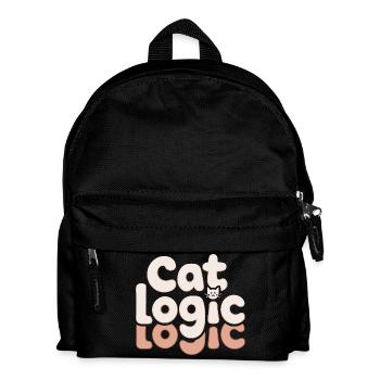  Cat Logic Lustiger Katzen Spruch Für - Kinder Rucksack - Schwarz - Vorne