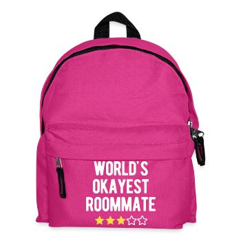 World’s Okayest Roommate 3 Star Humor - Kids' Backpack - fuchsia - Front