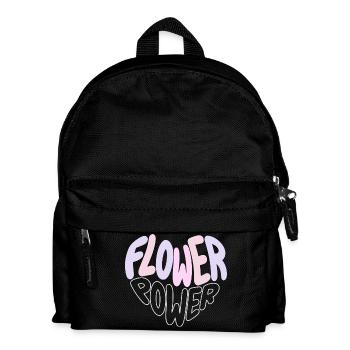 Pastell Flower Power Retro - Kinder Rucksack - Schwarz - Vorne