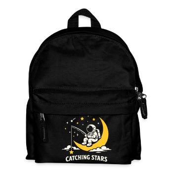 Astronaute à la pêche aux étoiles sur la Lune - Sac à dos Enfant - noir - Devant
