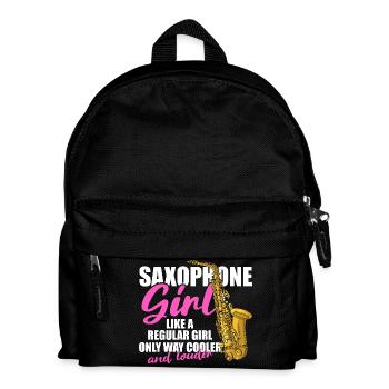 Saxophone girl Saxophonspieler - Kinder Rucksack - Schwarz - Vorne