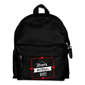 Happy Mothers Day Herz Umrandung - Weiß Rot - Kinder Rucksack - Schwarz - Vorne