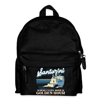 Santorini Where Every Hour Is Golden Hour - Kids' Backpack - black - Front