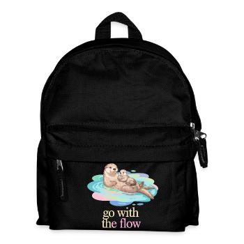 Otter Duo dans un flux pastel - Sac à dos Enfant - noir - Devant