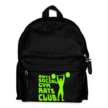 Anti Social Gym Rats Club Lustig Fitness Spruch - Kinder Rucksack - Schwarz - Vorne