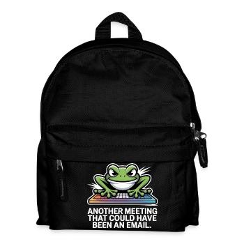 Frosch Tastatur Meme – Meeting statt E-Mail - Kinder Rucksack - Schwarz - Vorne