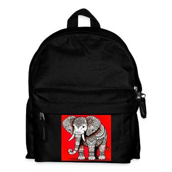 Elefant - Kinder Rucksack - Schwarz - Vorne