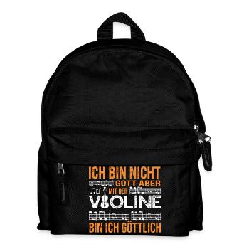 Mit der Violine bin ich göttlich Spruch - Kinder Rucksack - Schwarz - Vorne