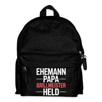 Ehemann Papa Grillmeister Held - Kinder Rucksack - Schwarz - Vorne