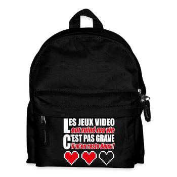 Les jeux vidéo ont ruiné ma vie humour gamer - Sac à dos Enfant - noir - Devant