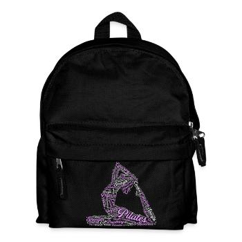 Pilates Wordcloud Core Balance Strength Fitness - Kids' Backpack - black - Front