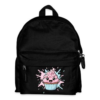 Kawaii Cupcake Illustration - Kids' Backpack - black - Front