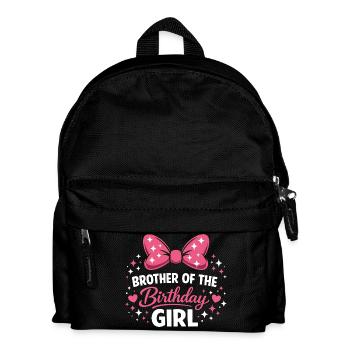 Girl's Birthday Design - Magic Pink Bow and E - Kids' Backpack - black - Front