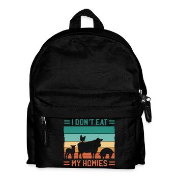 Vegan Homies - Kinder Rucksack - Schwarz - Vorne