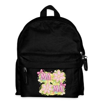 MAMA Magische Blumen & Rosa Schleifen | Retro Chic - Kinder Rucksack - Schwarz - Vorne