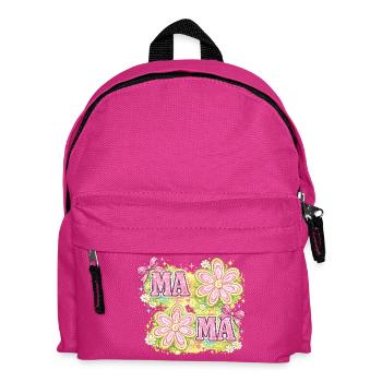 MAMA Fleurs Magiques et Nœuds Roses | Rétro Chic - Sac à dos Enfant - fuchsia - Devant